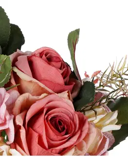 Kvety Pugét ruží a hortenzií, staroružová, 20 x 28 cm