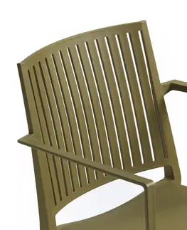 Jedálenské zostavy Jedálenská stolička BARS ARMCHAIR Rojaplast Zelená