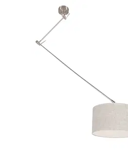 Zavesne lampy Závesné svietidlo oceľové s tienidlom 35 cm sivé nastaviteľné - Blitz I.