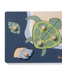Hračky puzzle HAUCK - Puzzle drevené s úchytmi Puzzle N Sort Turtle