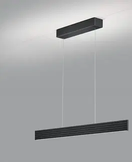Závesné svietidlá Knapstein Závesné svetlo Fara LED, hore/dole, dĺžka 92 cm čierna