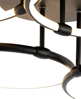 Stropne svietidla Stropné svietidlo čierne vrátane LED 3-stupňového stmievateľného 4-svetla - Joaniqa