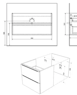 Kúpeľňa SAPHO - FILENA umývadlová skrinka 95x51,5x43cm, biela mat FID1210W