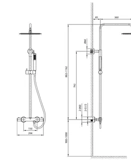 Sprchy a sprchové panely SAPHO - Sprchový stĺp s termostatickou batériou, chróm KU139