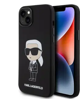 Puzdrá na mobilné telefóny Zadný kryt Karl Lagerfeld Liquid Silicone Ikonik NFT pre Apple iPhone 15 Plus, čierna 57983116790