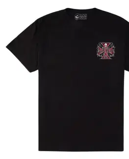 Pánske tričká Tričko BLACK HEART Heart Cross čierna - M