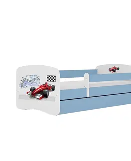 Jednolôžkové postele Detská Posteľ. Babydreams+Sz+M Modrá 80x180 Racer