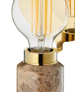 Stolové lampy DESIGN BY US Stolná lampa Blindspot, hnedá, mramor