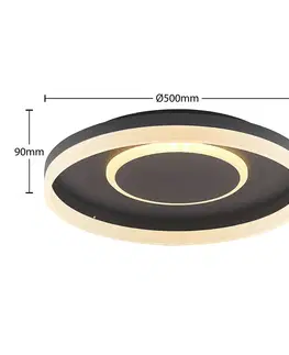 Stropné svietidlá Lindby Lindby Felisha stropné LED svietidlo RGBW čierna