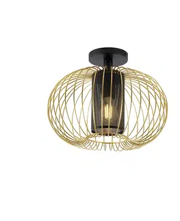 Stropne svietidla Dizajnové stropné svietidlo zlaté s čiernou - Marnie