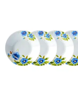 Taniere a jedálenské sady Súprava tanierov Modrý kvet, 4 ks