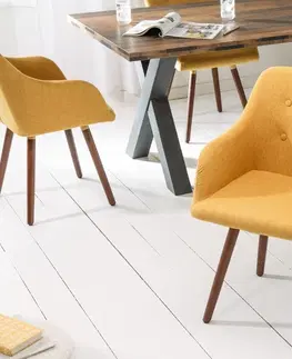 Stoličky - moderné LuxD 24334 Dizajnová stolička Sweden Master horčicovožltá