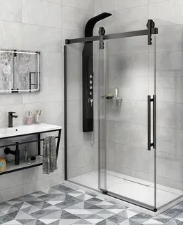 Sprchové dvere GELCO - VOLCANO BLACK obdĺžniková sprchová zástena 1400x900mm L/P varianta GV1414GV3490