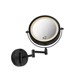 Nastenne lampy Dizajnové kúpeľňové zrkadlo čierne vrátane LED nastaviteľného IP44 - Vicino