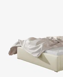 Postele NABBI Monzo UP 200 čalúnená manželská posteľ s roštom béžová