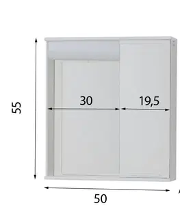 Kúpeľňový nábytok HOPA - Závesná skrinka so zrkadlom LUMIX I - Smer zatváranie - Pravé (DX) OLNPSE5055P