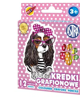 Hračky ASTRA - Detské grafitové farbičky bez dreva SWEET DOGS, sada 12ks, 316121010