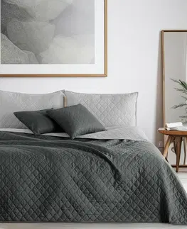Prikrývky na spanie DecoKing Prehoz na posteľ Axel antracit, strieb., 220 x 240 cm
