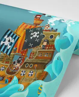 Detské tapety Tapeta pirátska loď na mori