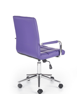 Kancelárske stoličky HALMAR Gonzo 2 kancelárske kreslo s podrúčkami fialová / chróm