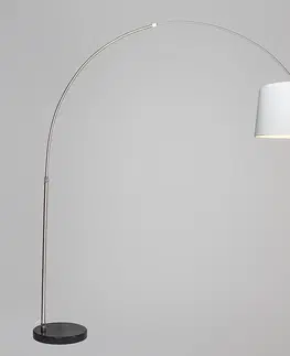 Oblúkové lampy Oblúková lampa oceľová tkanina tienidlo biela 45 cm - XXL