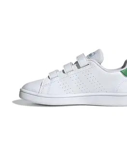 detské tenisky Detské tenisky Adidas Advantage na suchý zips od 28 do 34 bielo-zelené