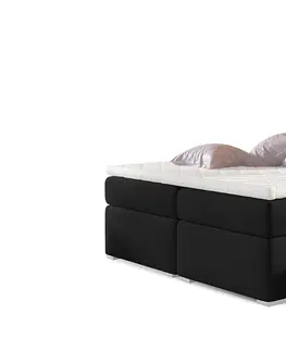 Postele NABBI Beneto 140 čalúnená manželská posteľ s úložným priestorom čierna (Soft 11)