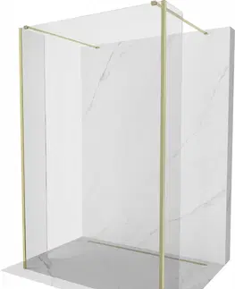 Sprchové dvere MEXEN/S - Kyoto Sprchová zástena WALK-IN voľne stojaca 125 x 30 x 30 cm, transparent, zlatá 800-125-030-222-50-00-030
