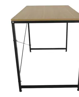 Písacie a pracovné stoly KONDELA Mellora 100 písací stôl dub / čierna