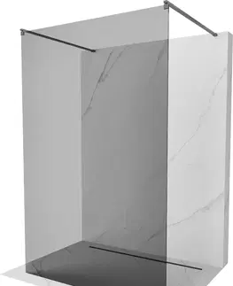 Sprchové dvere MEXEN/S - Kyoto samostatne stojaca sprchová zástena 120 x 200, grafit 8 mm, gun gray kartáčovaná 800-120-002-66-40