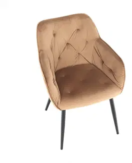 Stoličky Dizajnové kreslo, hnedá Velvet látka, BERILIO