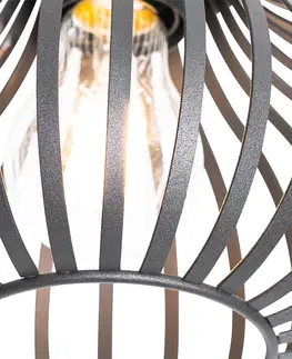 Stropne svietidla Moderné stropné svietidlo čierne 18 cm - Sapphira