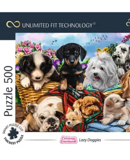 Hračky puzzle TREFL -  Puzzle 500 UFT - Leniví psíkovia
