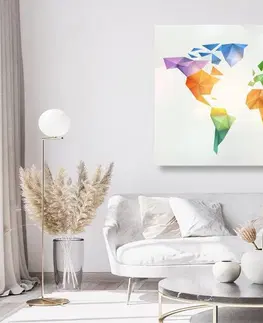 Obrazy na korku Obraz na korku farebná mapa sveta v štýle origami