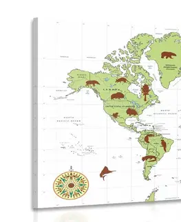 Obrazy mapy Obraz mapa so zvieratami