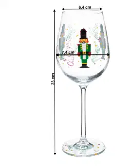 Poháre TEMPO-KONDELA TIPSY TRIO, poháre na víno, set 3 ks, 450 ml, číre so zimným motívom