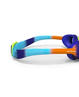 plávanie Plavecké okuliare Xbase Dye veľkosť S s čírymi sklami modro-oranžové