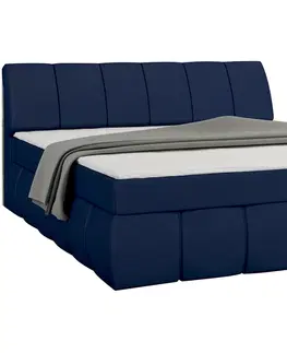 Postele NABBI Vareso 160 čalúnená manželská posteľ s úložným priestorom modrá (Soft 09)
