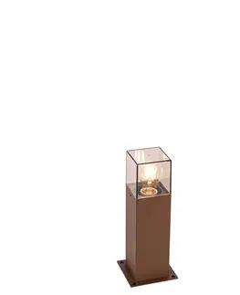 Vonkajsie osvetlenie Vonkajšia lampa 30 cm hrdzavohnedá s hrotom zeme a objímkou pre kábel - Dánsko