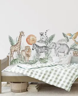 Nálepky na stenu Textilná nálepka na stenu - SAFARI za posteľ