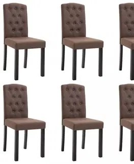 Jedálenské stoličky a kreslá Jedálenská stolička 6 ks látka / kaučukovník Dekorhome Zelená