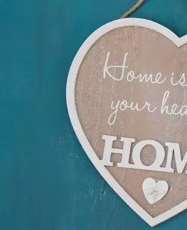 Obrazy s nápismi a citátmi Obraz srdce s citátom - Home is where your heart is