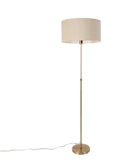 Stojace lampy Stojacia lampa nastaviteľná bronzová s tienidlom svetlohnedá 50 cm - Parte