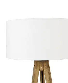 Stojace lampy Vidiecky statív vintage drevo s bielym odtieňom 50 cm - Tripod Classic