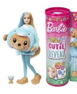 Hračky bábiky MATTEL - Barbie Cutie Reveal Barbie V Kostýme - Macko V Modrom Kostýme Delfína
