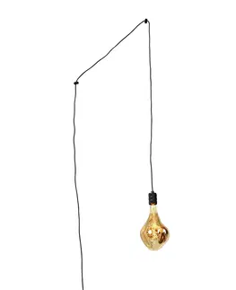 Zavesne lampy Dizajnové závesné svietidlo čierne so zástrčkou vrátane LED svietidla stmievateľné - Cavalux