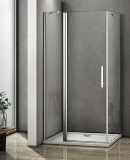 Sprchovacie kúty H K - Obdĺžnikový sprchovací kút MELODY B5 80x100 cm s jednokrídlovými dverami s pevnou stenou, vrátane sprchovej vaničky z liateho mramoru SE-MELODYB580100/SE- ROCKY-10080