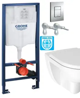 Záchody Rapid SL pre závesné WC 38528SET s chrómovou doskou + WC JIKA LYRA PLUS RIMLESS + SEDADLO duraplastu SLOWCLOSE 38772001 LY2