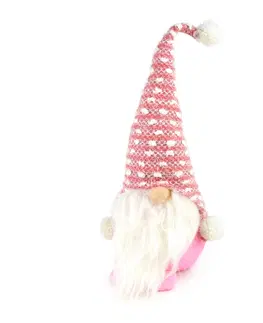 Vianočné dekorácie Vianočný textilný škriatok Pinky, 35 cm
