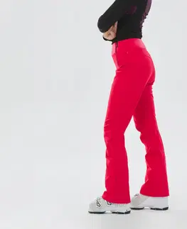 nohavice Dámske lyžiarske nohavice Slim 500 červené